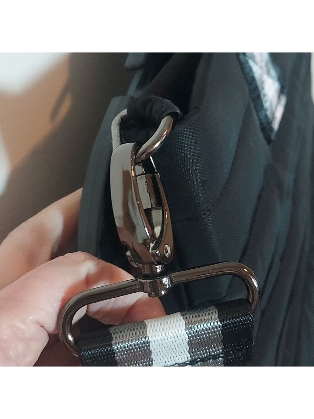 Think Royln Black Quilted Camo Tote Crossbody Bag - Picture 5 of 12
